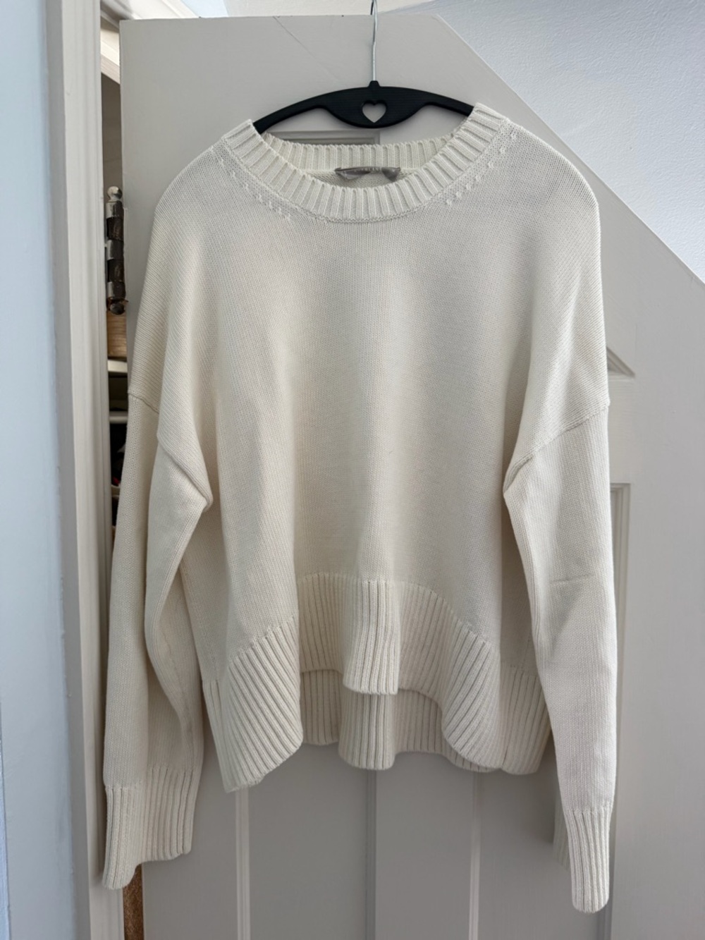 Everlane Cream Oversized Crewneck Sweater